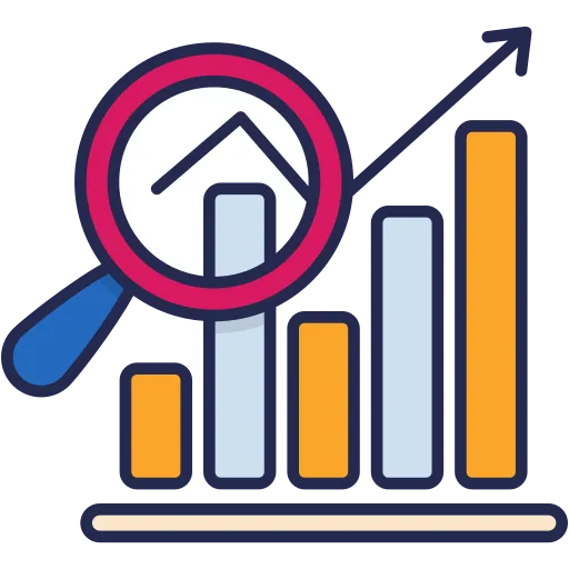 Bar graph with an arrow, symbolizing shared goals